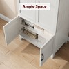 Armoire Wardrobe Closet with 4 Doors,72" Wooden Wardrobe Cabinet with Hanging Rod, Tall Armoire with 18 Adjustable Shelves for Bedroom, Clothes - 3 of 4