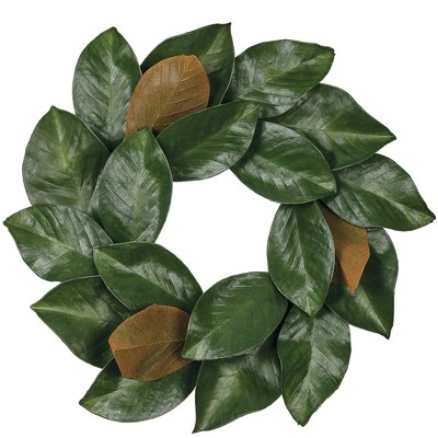 Sullivans Artificial Magnolia Leaf Accent Wreath 16"H Green