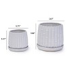 Set of 2 Modern Round Ceramic Planter Pots with Ceramic Tray & Drainage Hole , High-Quality Flower Pots for Windowsills or Garden–The Pop Home - 3 of 4