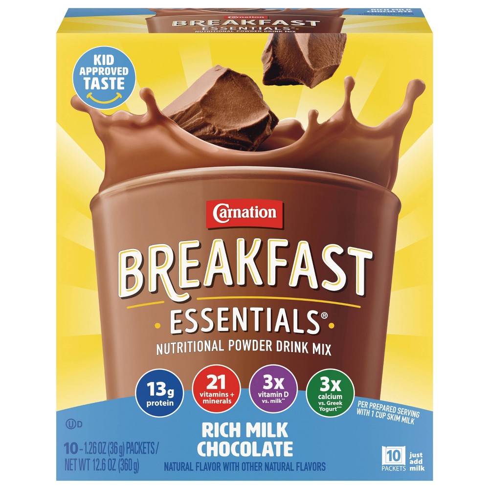 UPC 050000530328 product image for Carnation Breakfast Essentials Powder Drink Mix Packets Rich Milk Chocolate - 12 | upcitemdb.com