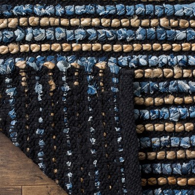 Coastal Charm Hand-Knotted Blue Jute 2'3" x 14' Runner Rug