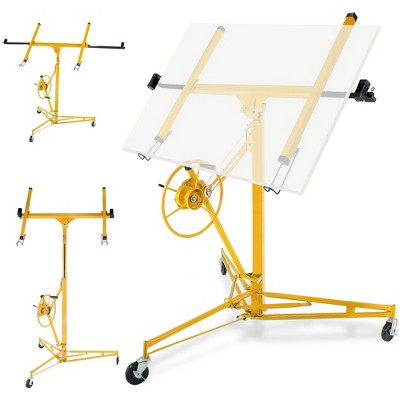 11 Ft Drywall Lift, 150LBS Capacity Rolling Drywall Rolling Lifter, Heavy Duty Sheetrock Hoist with Telescopic Arm for Home & Commercial Use