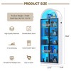 Fredees Arch Display Cabinet with Doors, 76" Tall 6-Tier Bookcase with Adjustable Shelves & 3-Color LED Lights for Collectibles and Office - 2 of 4