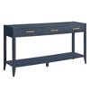PAGED 60" Console Table with Vertical Triple Drawers & Open Shelf, Wavy Design Entryway Table – Lacquer Finish, Entryway Sofa Table - 3 of 4