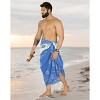 LA LEELA Men's Sarong Bath Trunk Wraps Pareo One Size Allover Sun Blue - 4 of 4