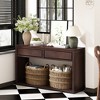 55" Long Console Table with 2 Drawer, Wooden Entryway Table with Open Shelf, Accent Sofa Table, Hallway Foyer Table for Living Room Entryway - 2 of 4