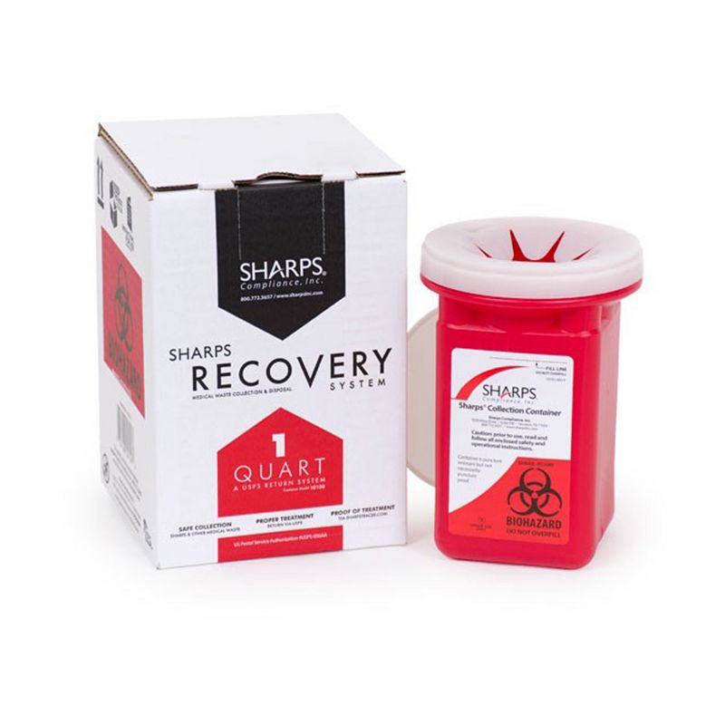 Sharps Recovery System Mailback Sharps Container 0.25 gal. Vertical Entry, 1 of 4