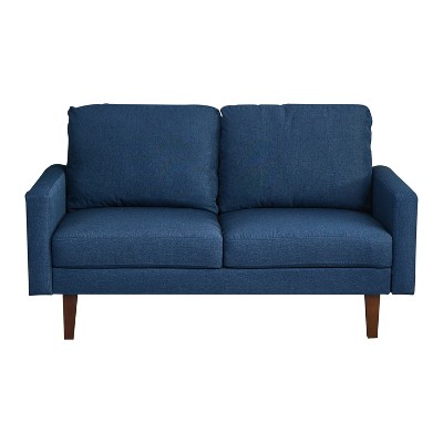 Linen Sofa Modern Couch Comfy Loveseat with Wooden Legs for Living Room, Bedroom, Office