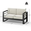 Outdoor Patio Loveseat Sofa with Cushions and Sturdy Aluminium Frame, All-Weather 2-Seat Sofa for Porch, Garden, Deck, or Backyard-The Pop Home - 4 of 4