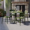 WestinTrends Playa Modern 5-Piece Resin Patio Dining Table Set with Stackable Patio Dining Chairs, Olive Green - 2 of 4