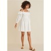 VENUS Womens Cotton Dobby Off Shoulder Mini Dress - 3 of 4