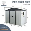 8ft x 4ft Outdoor Metal Storage Shed With window and metal foundation,Gray - 3 of 4