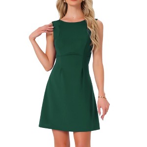 INSPIRE CHIC Women's Sleeveless Boat Neck A Line Mini Dress - 1 of 4