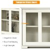 Munora Sideboard Buffet Cupboard Storage Cabinet with Sliding Door, 42" x 13" x 24.5", Cream White/Black/Gray/Brown - 4 of 4