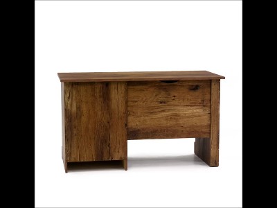 Vintage Oak Rectangular Computer Desk with Drawers and Keyboard Tray