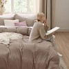 Duvet Cover Set 3pcs Prewashed Fabric Queen Size Bright White - Bedsure - 3 of 4