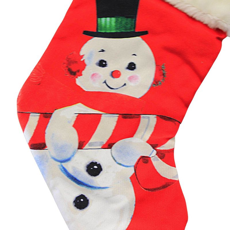 19.0 Inch Vintage-Lookijng Snowman Stockin Vintage-Looking Top Hat Holiday Stockings, 3 of 4