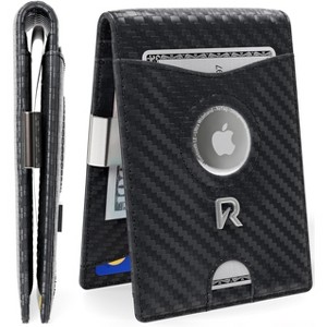 Portemonnee voor mannen met AirTag Houder Credit slanke Front Pocket Real Carbon Fiber RFID Blokkeren Minimalistische Mens Gift (Gun Metal Grijs), Geweer Metaal Grijs, Minimalistisch