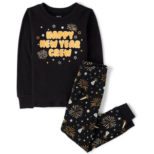 The Children's Place Kids Matching Family Glow In The Dark Long Sleeve New Year Cotton Pajamas - 1 of 4