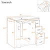 36" Retro Style Bathroom Vanity with Ceramic Sink, Freestanding Storage Cabinet with 3 Drawers & 2 Soft-Close Doors - ModernLuxe - 3 of 4