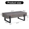 Modern Industrial Coffee Table with Wood Grain Finish and Metal Legs, Rectangular Center Table for Living Room or Office Decor-The Pop Home - 4 of 4