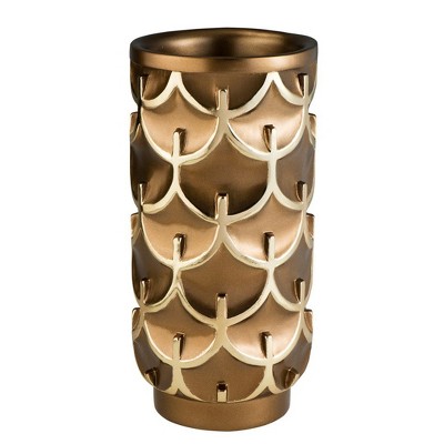 NicBex Cylindrical Polyresin Vase Home with Unique Geometric Pattern for Centerpieces for Dining Room, Living Room, Office