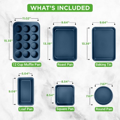NutriChef 20-Piece Navy Blue Non-Stick Aluminum Cookware and Bakeware Set