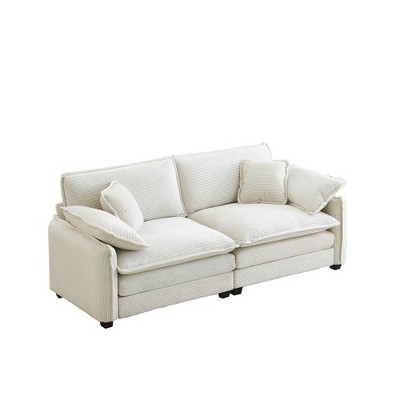 NicBex 81 Inch Corduroy Loveseat Sofa 2-Seater Sofa with 4 Pillows for Living Room,Apartment,Bedroom