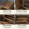 Shoe Storage Bench with Flip Drawer Shoe Cabinet, 8 Adjustable Metal Feet - 3 of 4