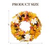 24" Fall Wreath - Artificial Fall Wreaths with Maple Leaves, Berries & Pinecones, Autumn Wreaths for Front Door, Harvest Festival Indoor Home Decor, - 3 of 4