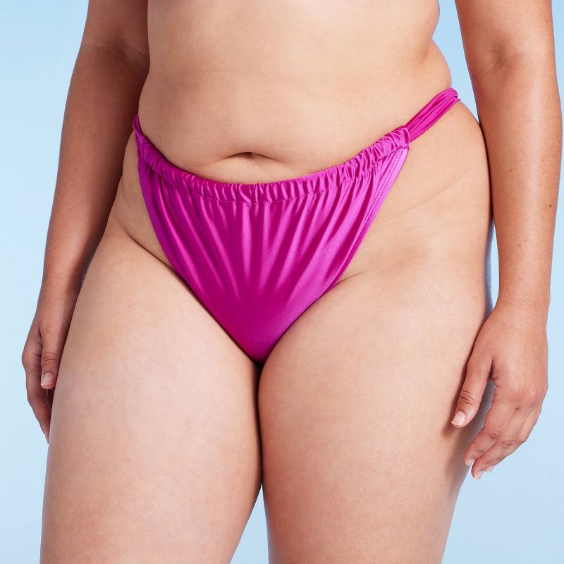 Women's Wide Strap Adjustable High Leg Bikini Bottom - Wild Fable™, 5 of 9