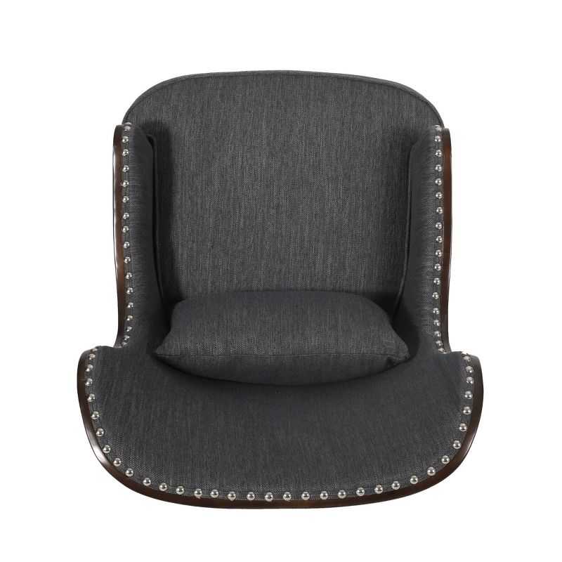 Mantua Contemporary Fabric Upholstered Accent Chair with Nailhead Trim - Christopher Knight Home, 6 of 11