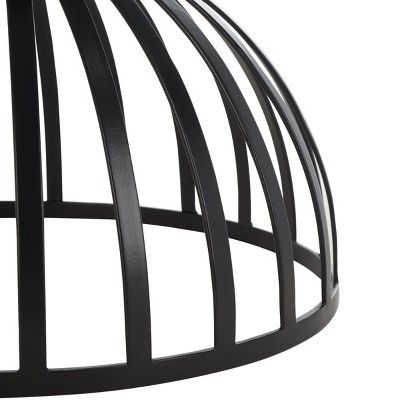Tissaia Round White Marble and Black Iron Accent Table
