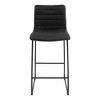 LeisureMod Brooklyn 29.9" Modern Leather Bar Stool with Black Iron Base & Footrest Set of 2 - image 3 of 4