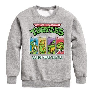 Boys' - Teenage Mutant Ninja Turtles - Select Your Turtle Video Game Graphic Long Sleeve Fleece Sweatshirt - 1 of 4