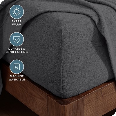 Twin XL Gray Flannel Deep Pocket Fitted Sheet
