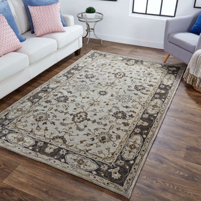Eaton Traditional Gray and Taupe Hand-Tufted Wool Area Rug 8' x 11'