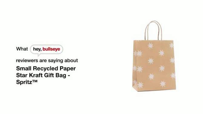 Small Recycled Paper Star Kraft Gift Bag Brown/White - Spritz&#8482;: Eco-Friendly, Party Favor, Printed Pattern, All Occasions, 6 of 10, play video