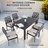 CAVINAS Patio Dining Set for 7 with Umbrella Hole Outside Furniture Aluminum Composite Outdoor Furniture with 6 Swivel Chairs - 3 of 4