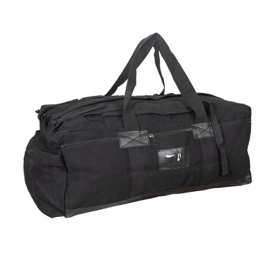 black duffle bag