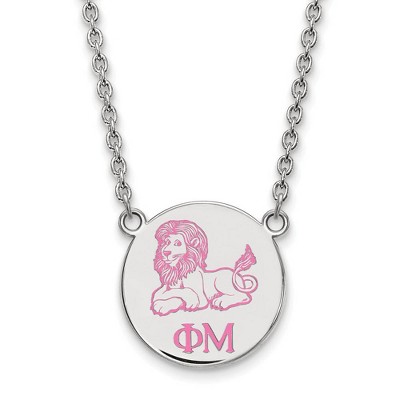 Black Bow Jewelry Sterling Silver Phi Mu Greek Life Necklace 18 Inch