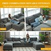 GDFStudio Rutherford Modern 6 Seater Sectional Sofa with Storage Console and Cup Holders - 4 of 4