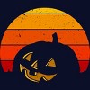 Junior's Design By Humans Vintage Retro Sunset Halloween Pumpkin I By lemonpepper T-Shirt - 2 of 3