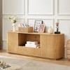 64" Modern Wavy TV Stand with Rounded Corners, Vertical Stripe Wooden Storage Cabinet and Sideboard for Living Room - 2 of 4