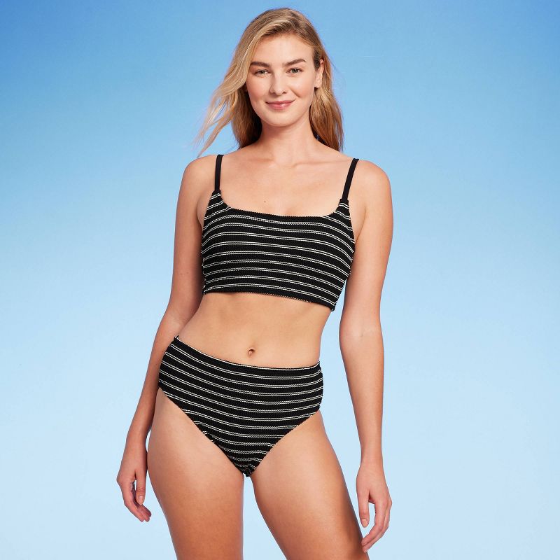 Women's Pucker Textured Mid-Rise Medium Coverage Bikini Bottom - Kona Sol™, 4 of 13