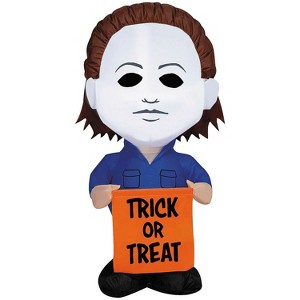 Gemmy Halloween Michael Myers Inflatable with Treat Bag - Black Small - 1 of 2