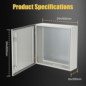 Electrical Distribution Box with Hinged Cover, Panel Box with Waterproof & Dustproof Enclosure, Indoor Outdoor Junction Box with Mounting Plate - 1 of 4