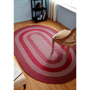 Newport Braid Collection 100% Polypropylene Stripe Pattern Reversible Indoor Utility Rug - Better Trends - 1 of 3