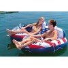 American Flag Inflatable 2 Person Tube Bundled w/ Inflatable Mega Cooler Float - 4 of 4