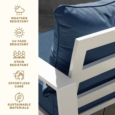 Medina Medallion Blue Outdoor Deep Seating Cushion Set